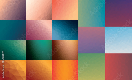 Vector polygon background set