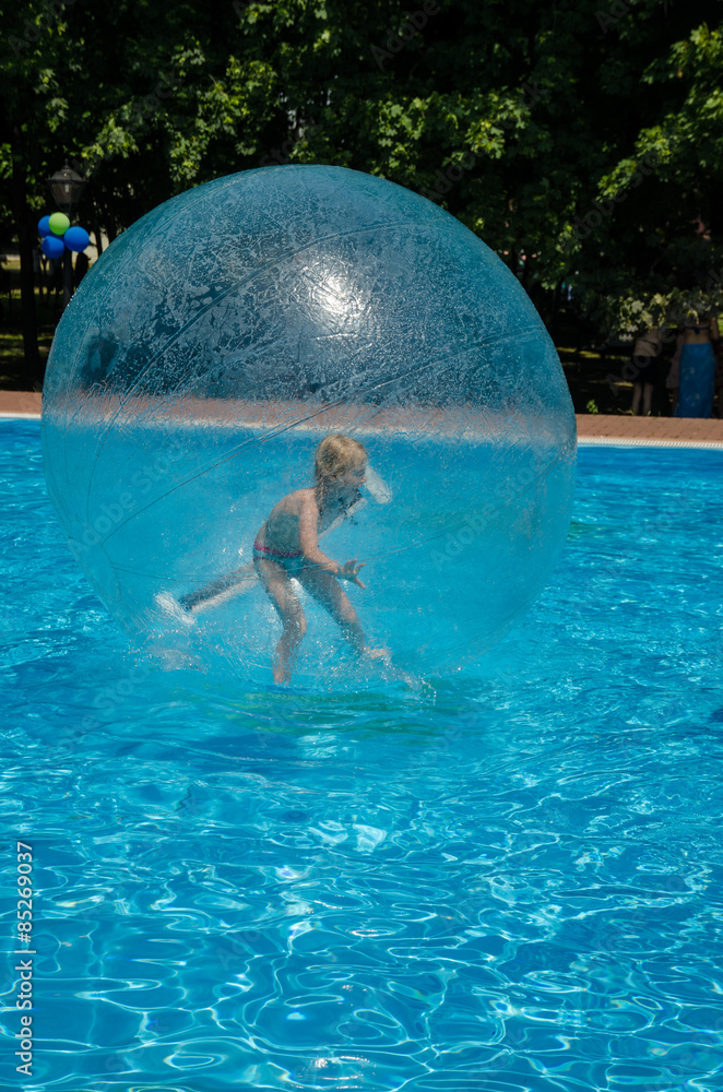child in air bubble