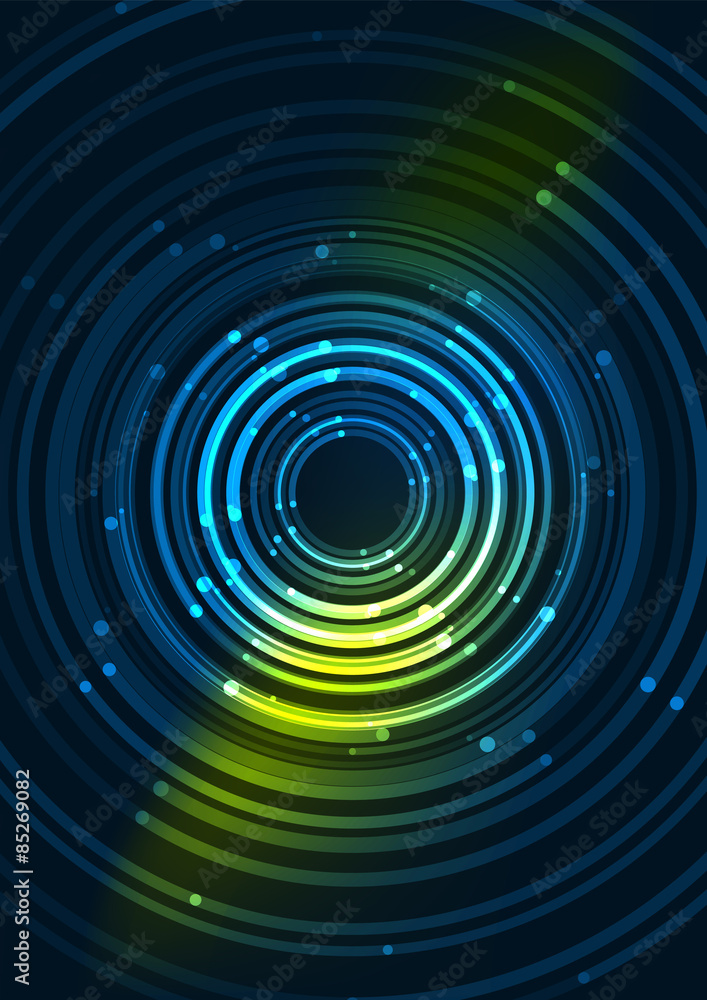 Abstract color glowing lines in dark space with stars and light Abstract color glowing lines in dark space with stars and light