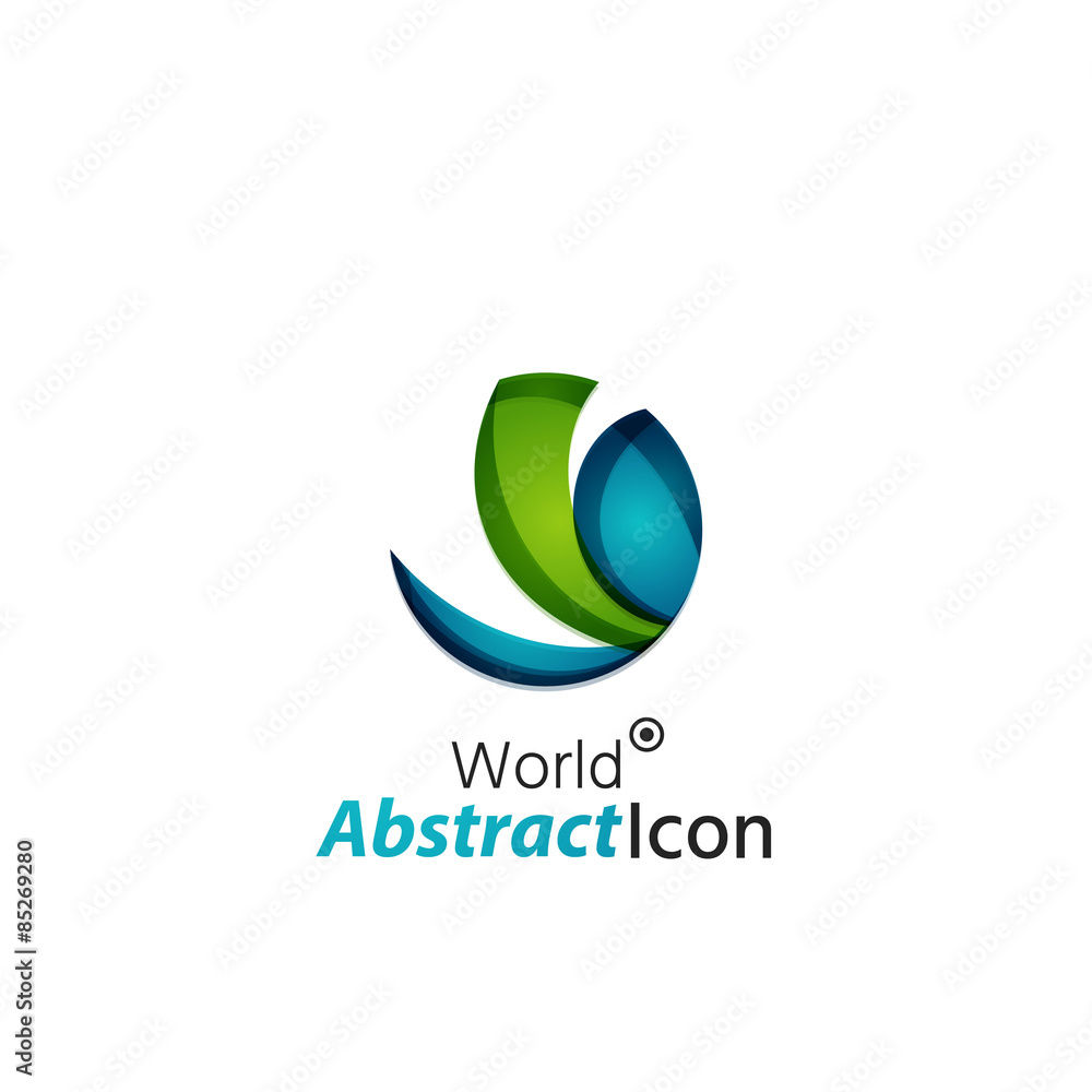 Abstract geometric business corporate emblem - globe, world