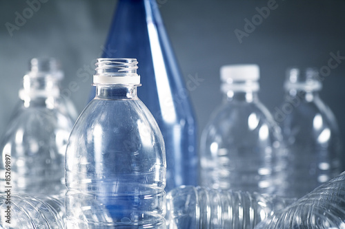 Empty Plastic Bottles Recycling Theme photo