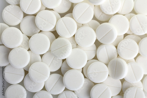 White pills closeup photo