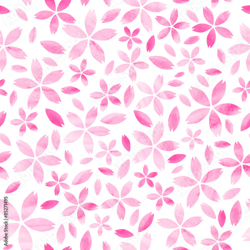 pink watercolor sakura pattern