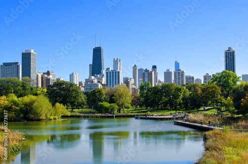 Chicago South Pond In Lincoln Park photo