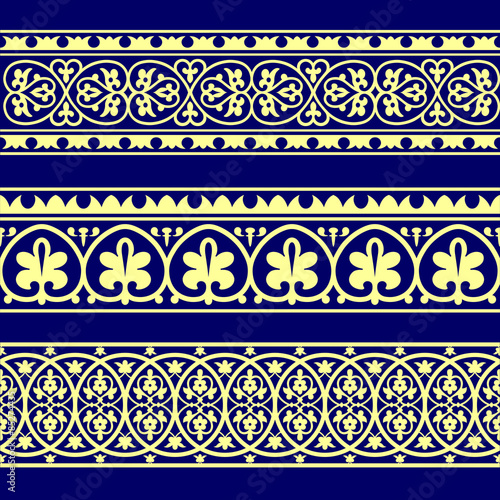 Set of three vector ornament borders