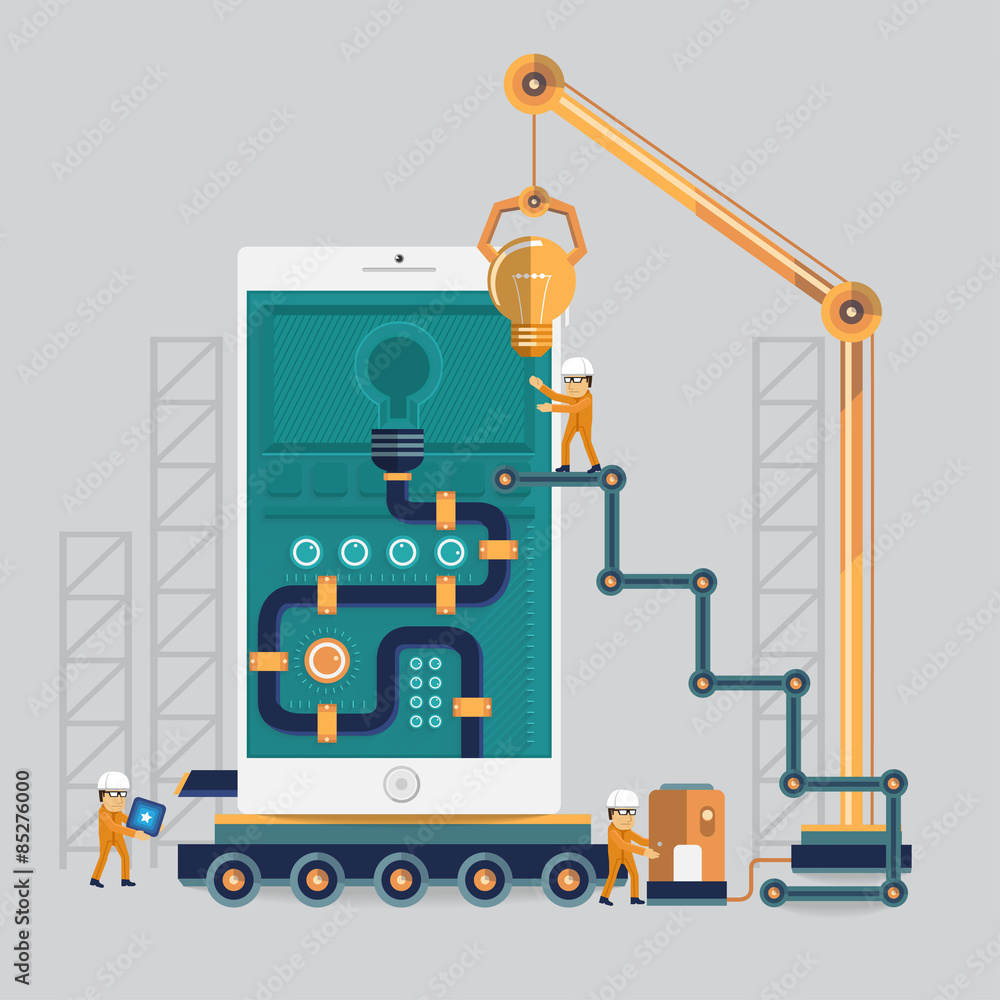 Mobile engineering to success by power with idea energy process
