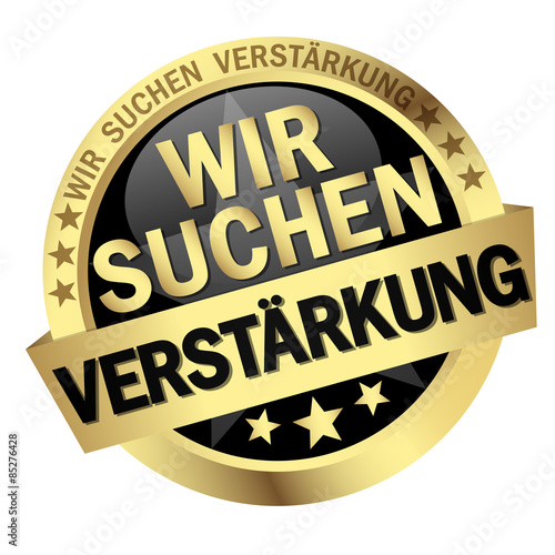 Button with banner Wir suchen Verstärkung