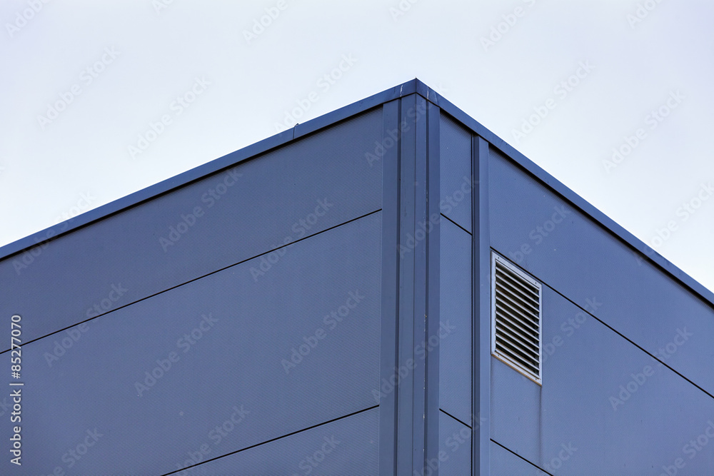 Aluminum facade on industrial building