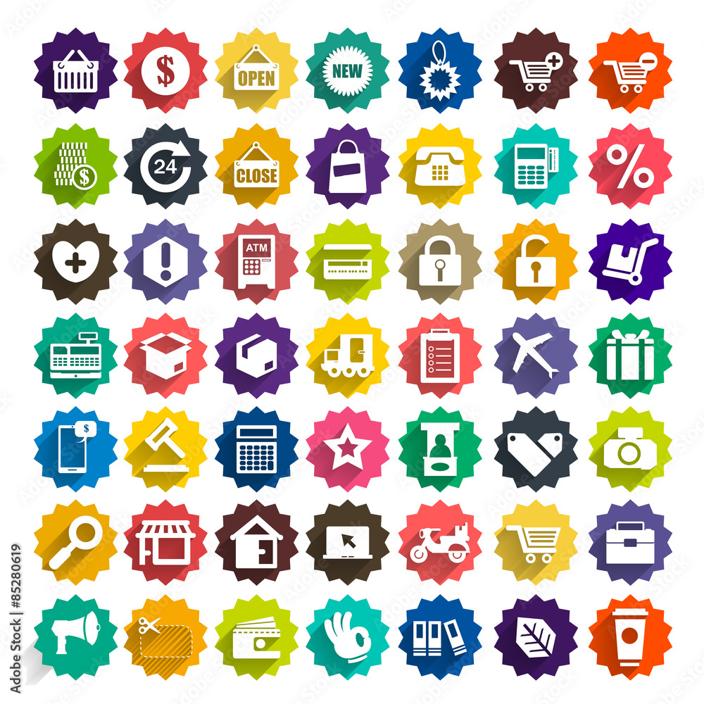 Fototapeta premium Icon shopping vector set