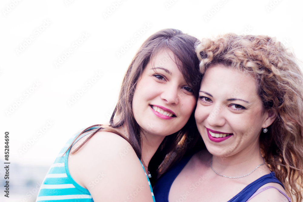 Best friends smiling Best friends smiling