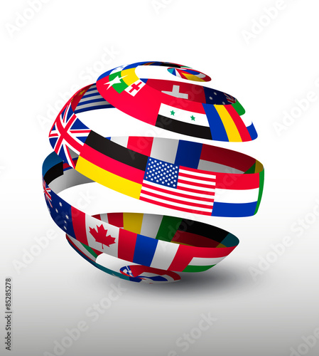 Globe made of a strip of flags. Vector. #85285278