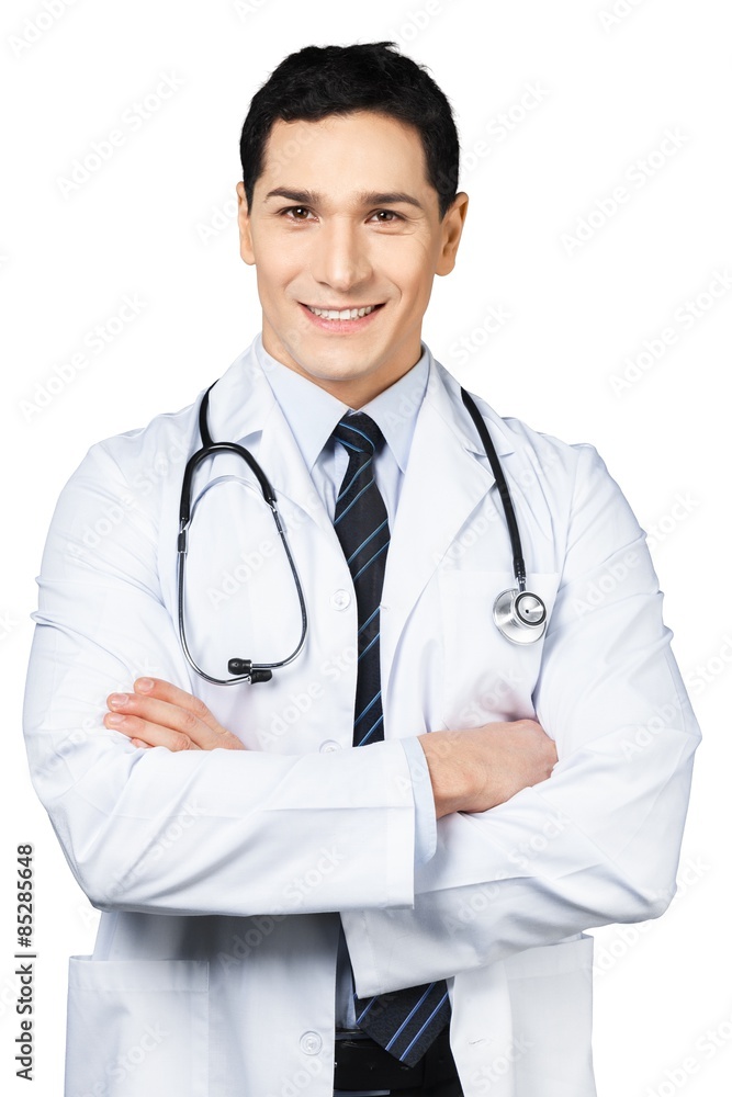 Doctor, isolated, handsome. Doctor, isolated, handsome.
