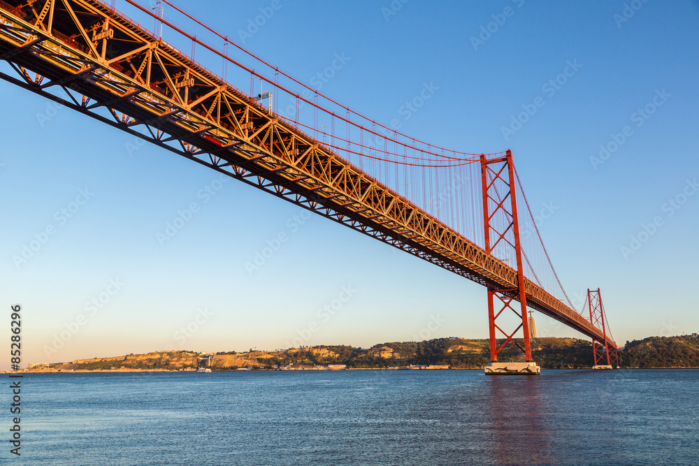Naklejka premium Rail bridge in Lisbon, Portugal.