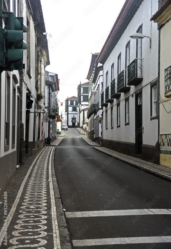 Street view in Ponta Delgada, Azores islands
