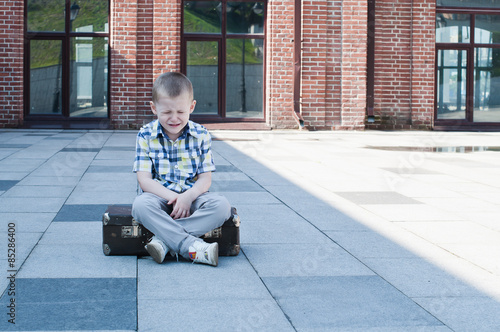 Little crying boy photo