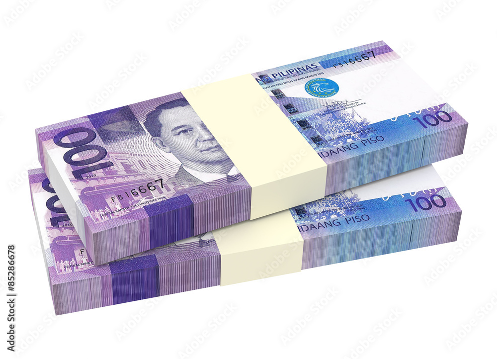 Philippines money isolated on white background. Computer generated 3D photo rendering. Philippines money isolated on white background. Computer generated 3D photo rendering.