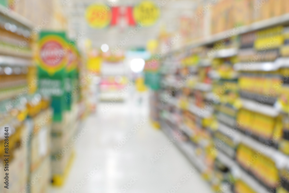 Supermarket blur background ,Product shelf Supermarket blur background ,Product shelf