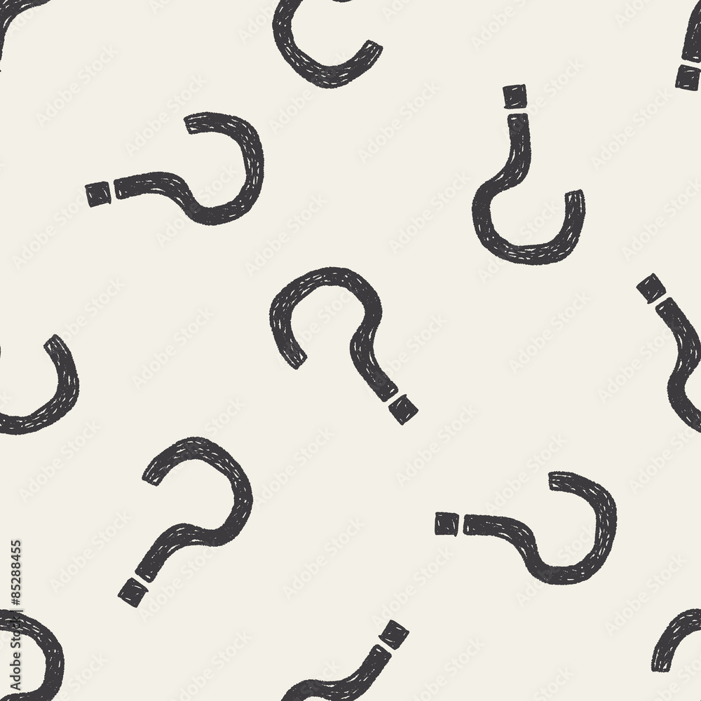 Fototapeta premium Question mark doodle seamless pattern background