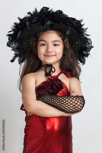 Cute girl with a dance costume