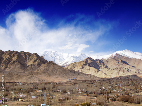 Leh city in Ladakh Region  India