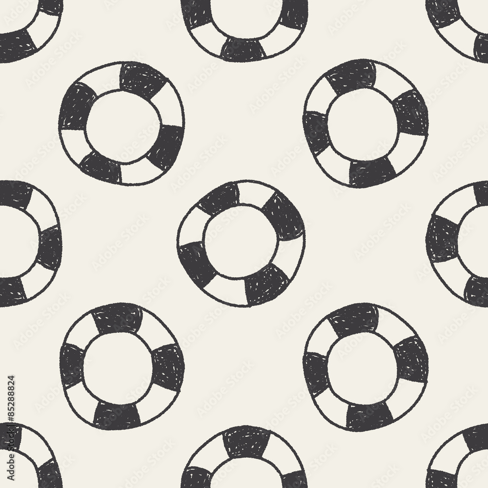 Lifebuoy doodle seamless pattern background Lifebuoy doodle seamless pattern background