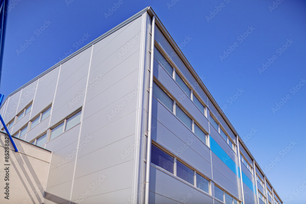 Aluminum facade on industrial building Aluminum facade on industrial building