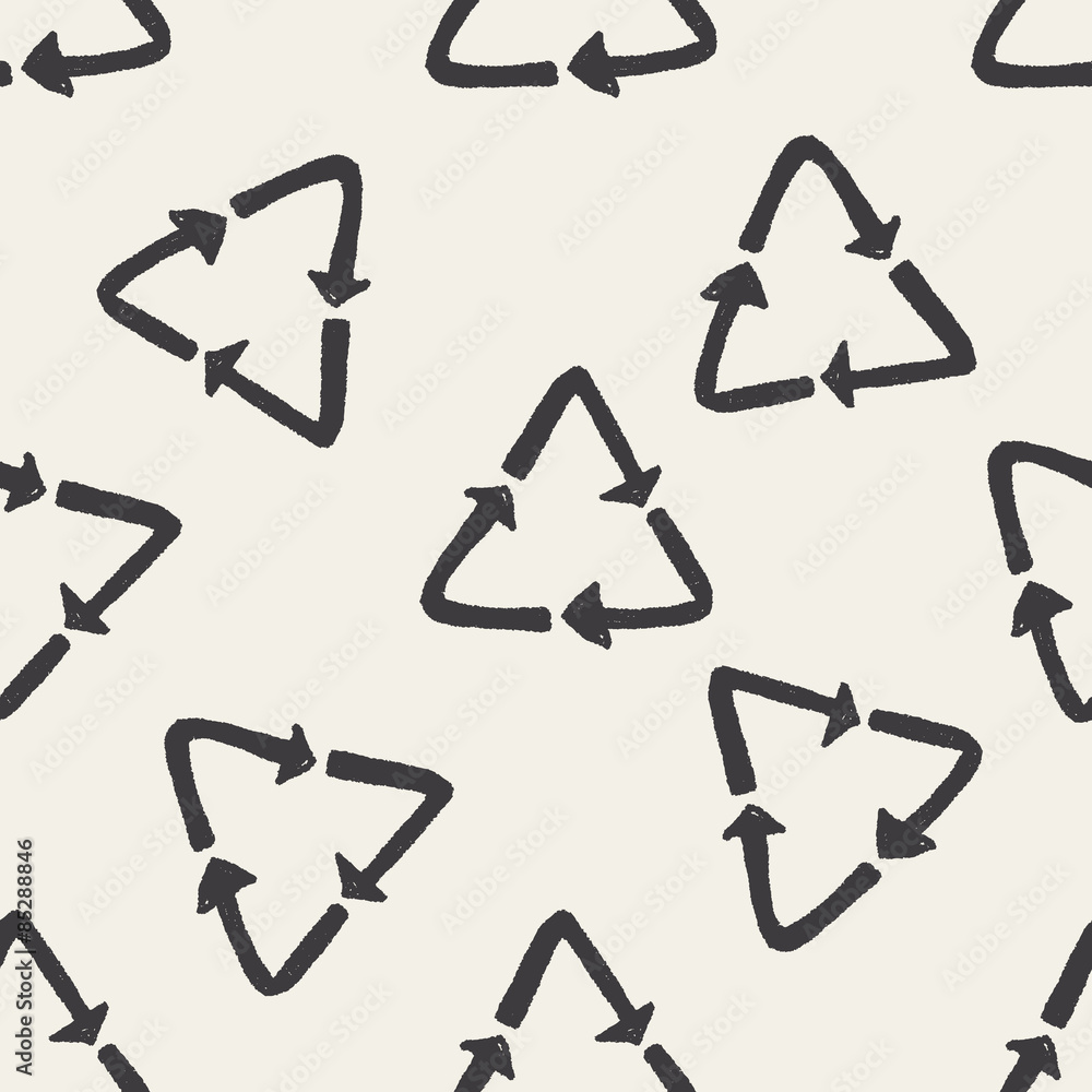 Fototapeta recycle doodle seamless pattern background