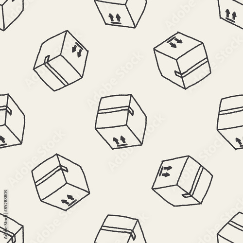 shipping box doodle seamless pattern background