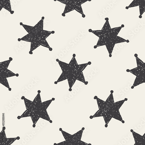 police Badge doodle seamless pattern background