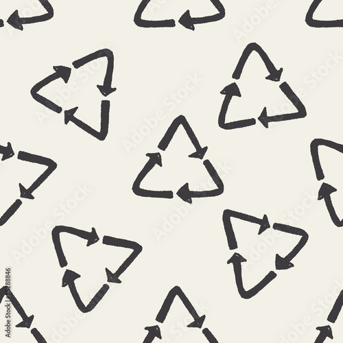 recycle doodle seamless pattern background