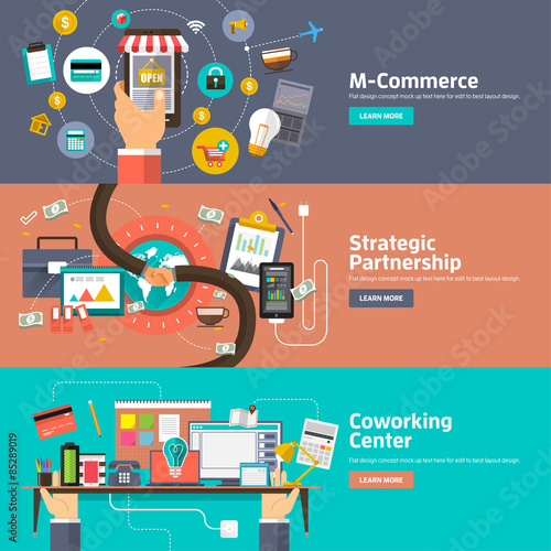 Flat design concept about business solution