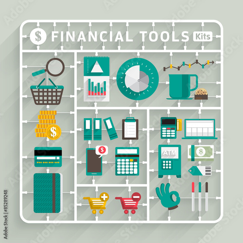 Vector flat design model kits business Tools. Element for use to success creative thinking