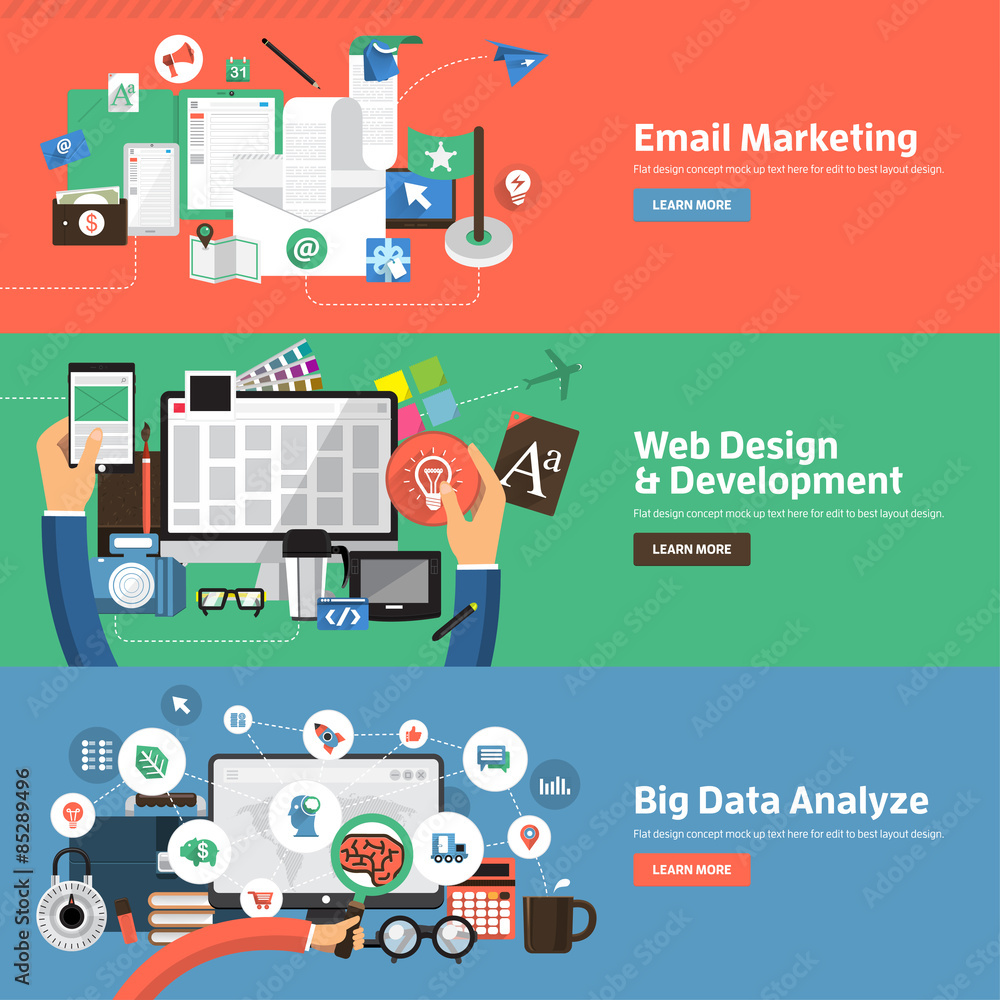 Flat design concept about business solution