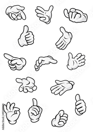 Cartoon hand and fingers signs and gestures © Cartoon images