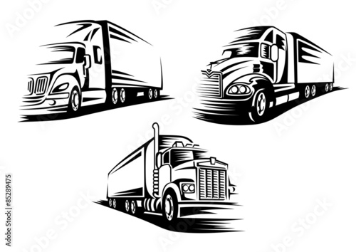 Wallpaper Mural Silhouettes of delivery cargo trucks Torontodigital.ca