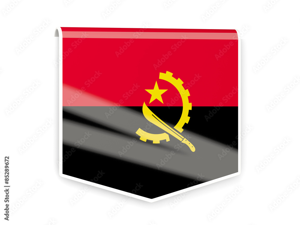 Flag label of angola