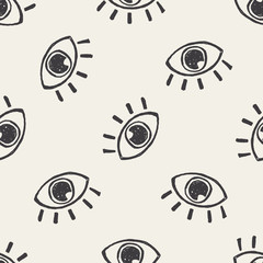 Fototapete Augenmuster Augen Doodle Muster Schwarz Weiß  © hchjjl