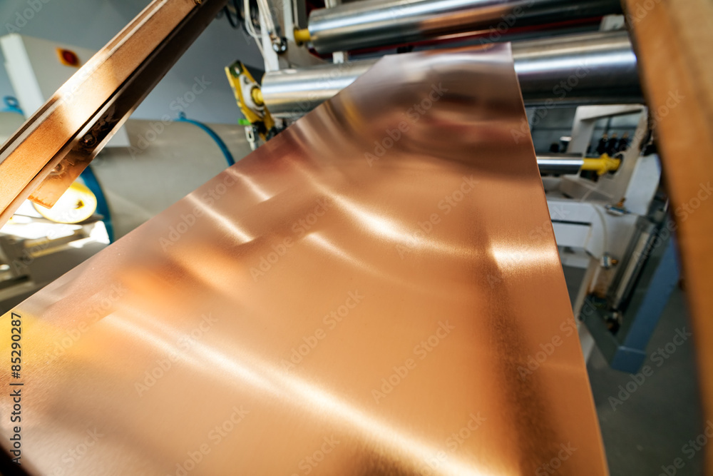 copper foil bending machine - obrazy, fototapety, plakaty 