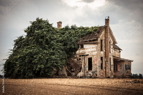 Photos An abandoned house covered in graffiti.