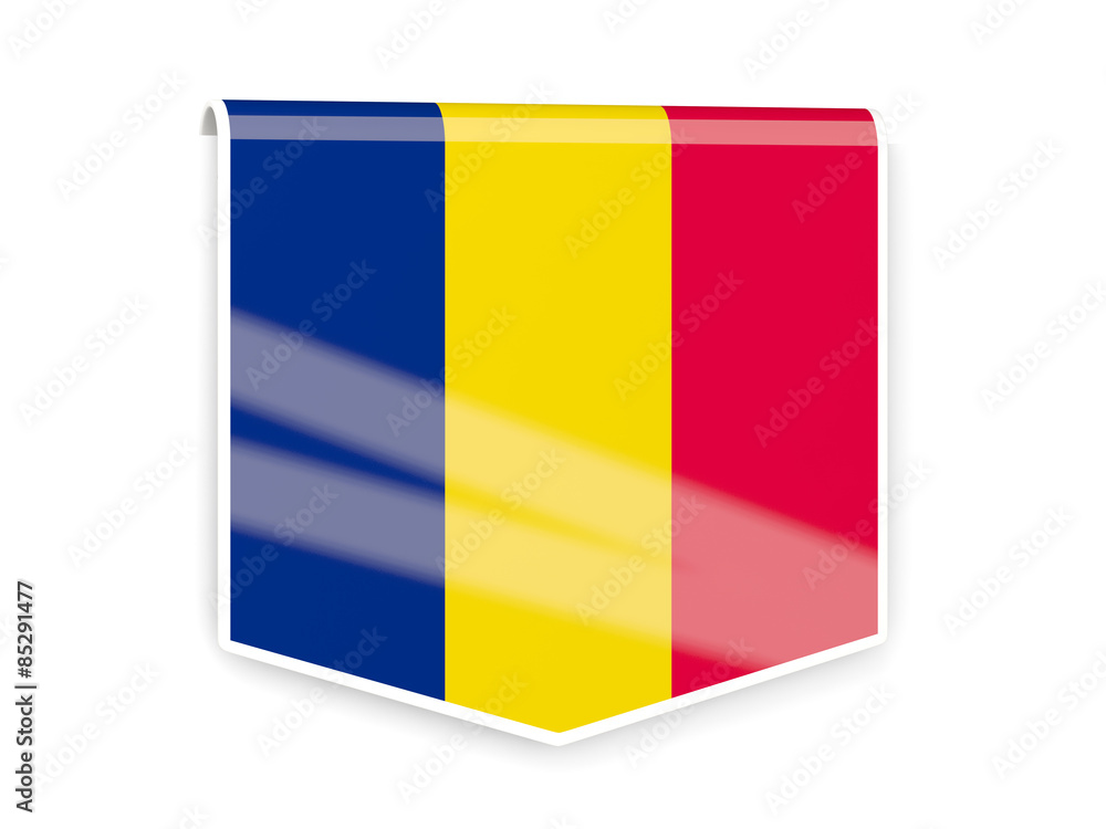 Flag label of chad Flag label of chad