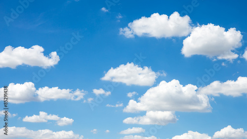 panoramic blue sky background with tiny clouds