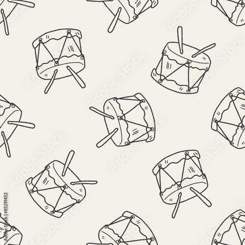 drum doodle seamless pattern background