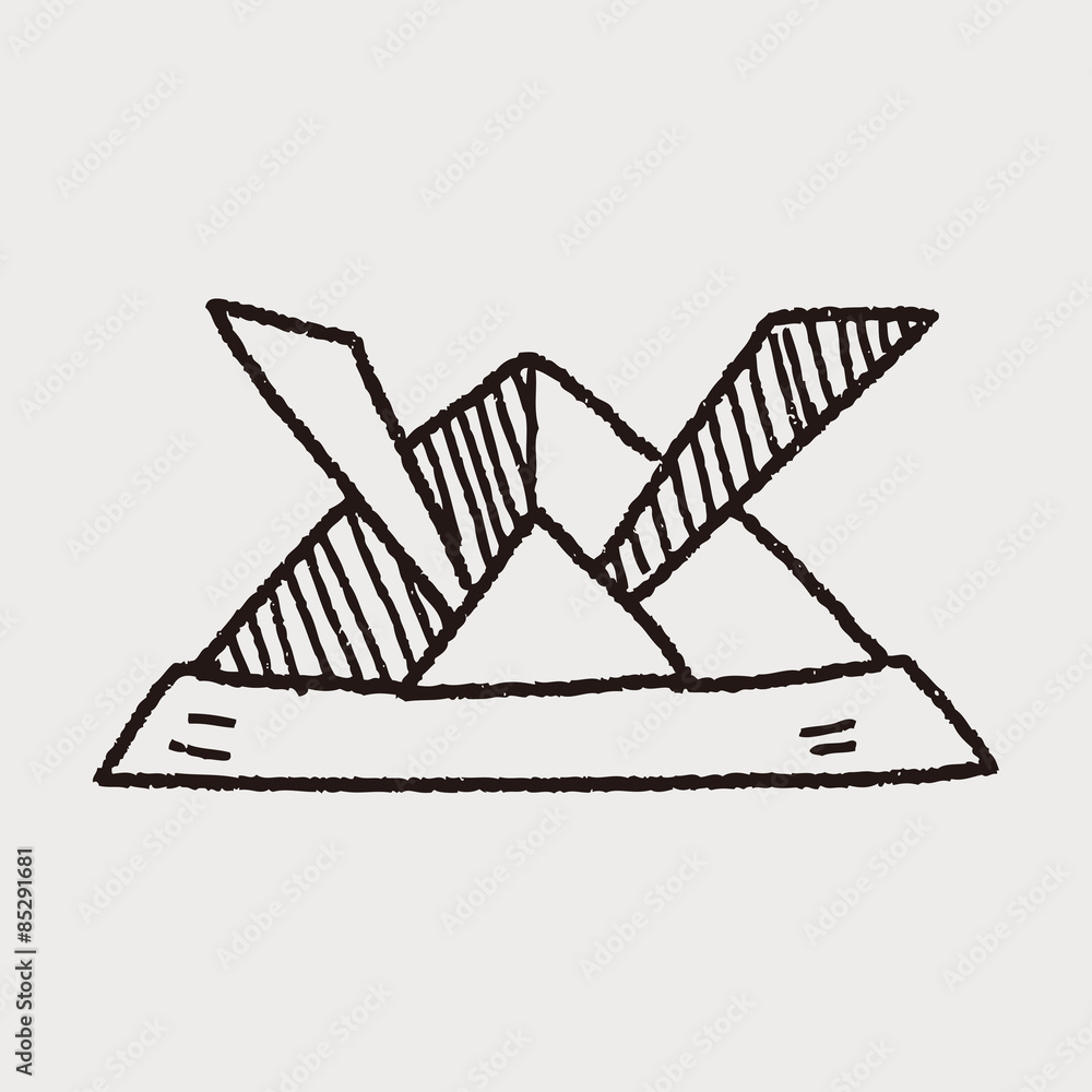Obraz premium paper samurai helmet doodle