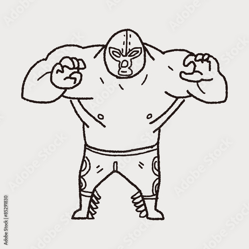mexican wrestler doodle