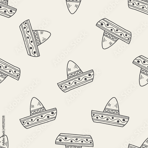 mexican hat doodle seamless pattern background