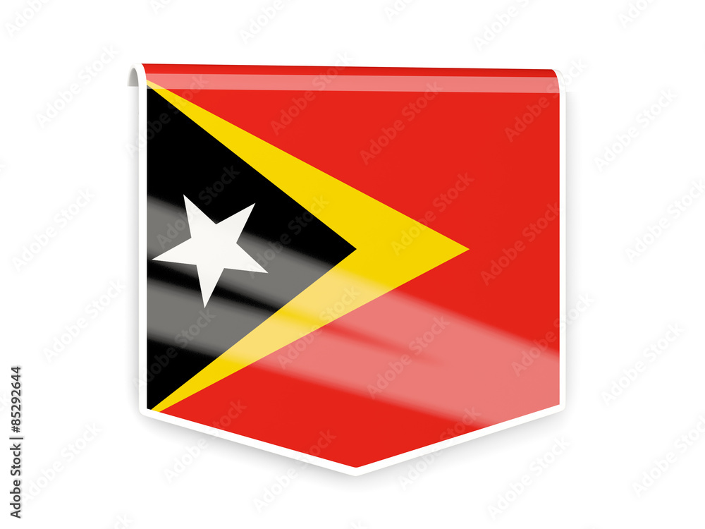 Flag label of east timor Flag label of east timor
