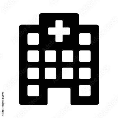 Hospital building for emergency urgent care flat icon for apps and websites