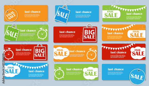Sale Banner Set with Place for Your Text. Vector Illustration