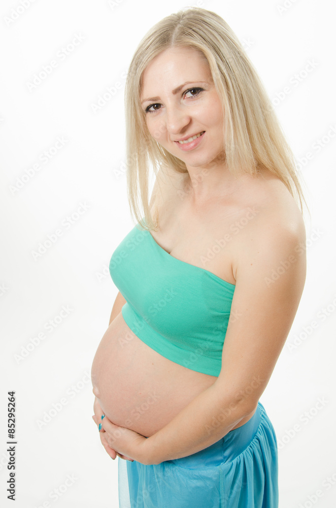 Half-length portrait of a young pregnant girl Half-length portrait of a young pregnant girl