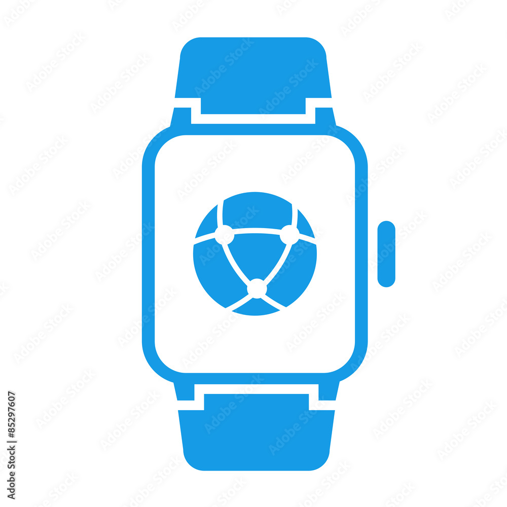 Icono smartwatch internet azul Icono smartwatch internet azul